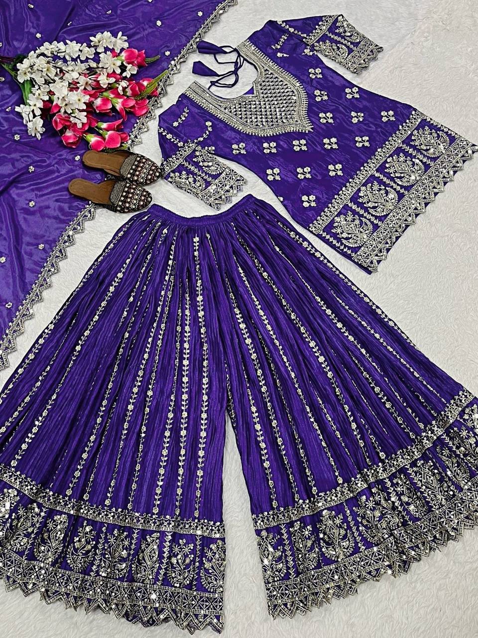 Regal Fuchsia Heritage Embroidered Couture