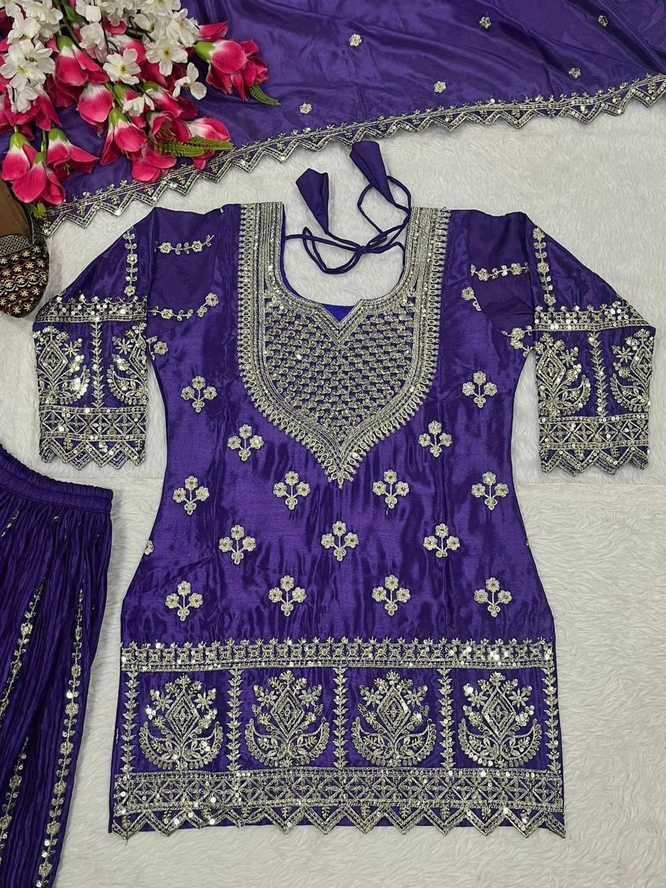 Regal Fuchsia Heritage Embroidered Couture