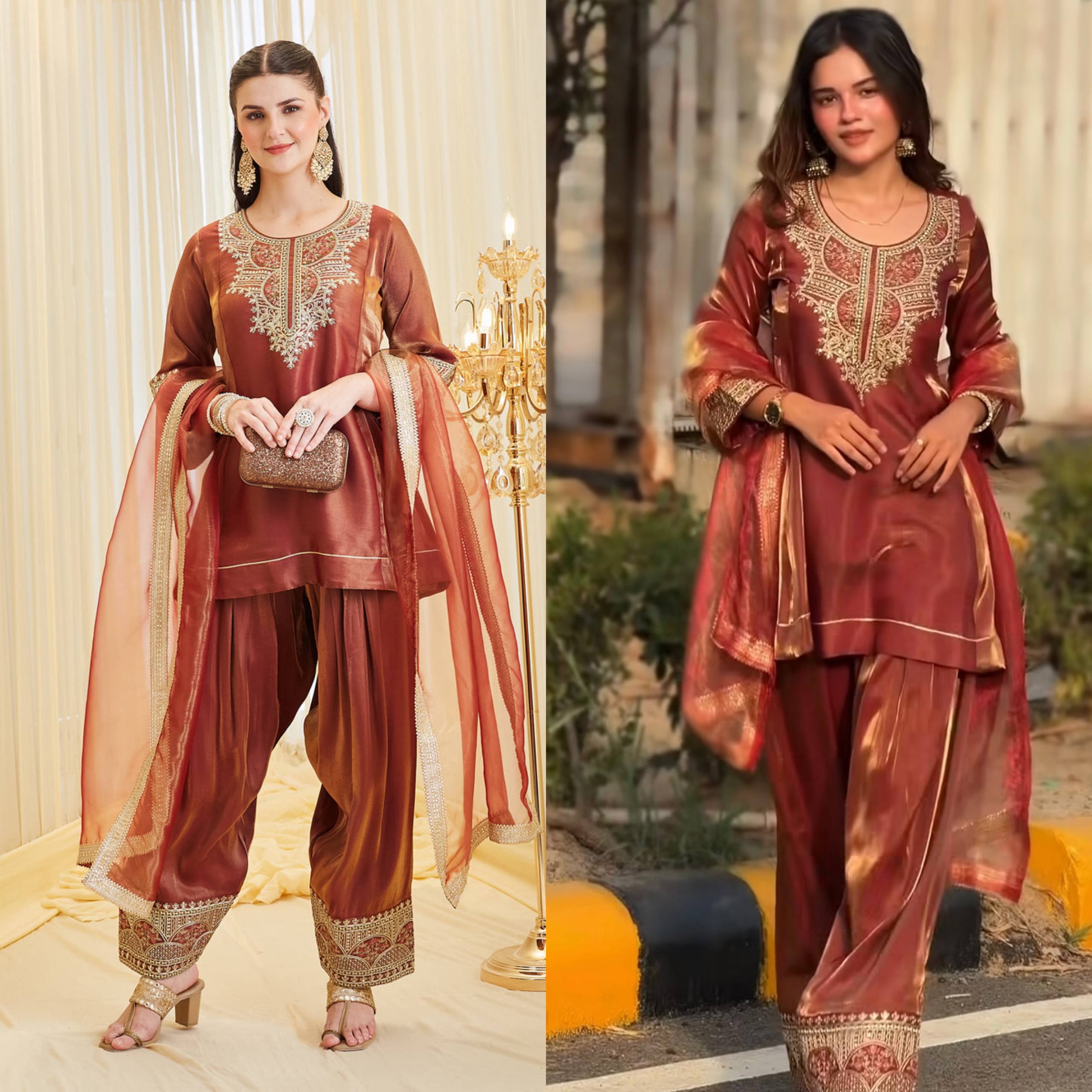 Midnight Terracotta Luminous Salwar Set