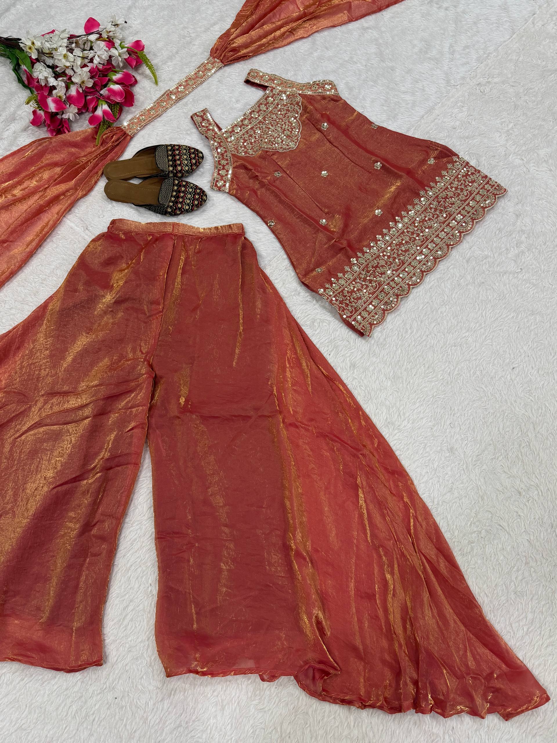 The Sovereign Sage Metallic Palazzo Set