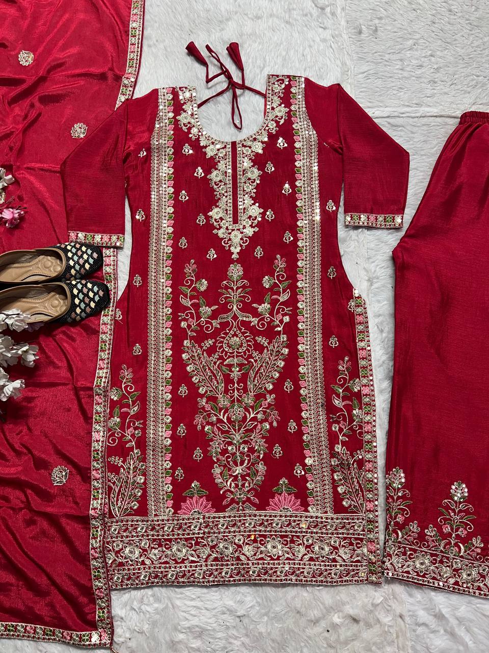 Regal Rama Blue Embroidered Kurta Set