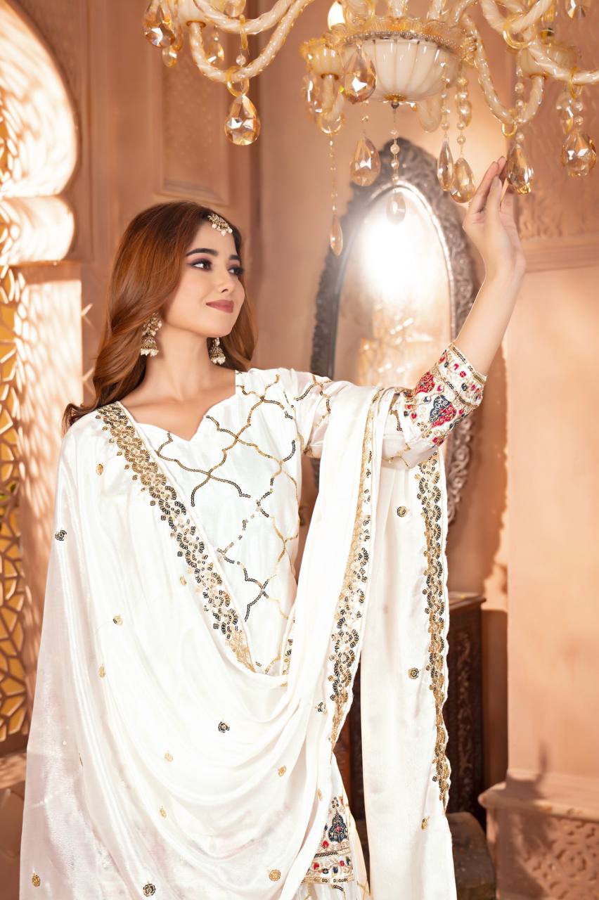 Modern Luxury: Ethereal Olive Lattice Gala Set