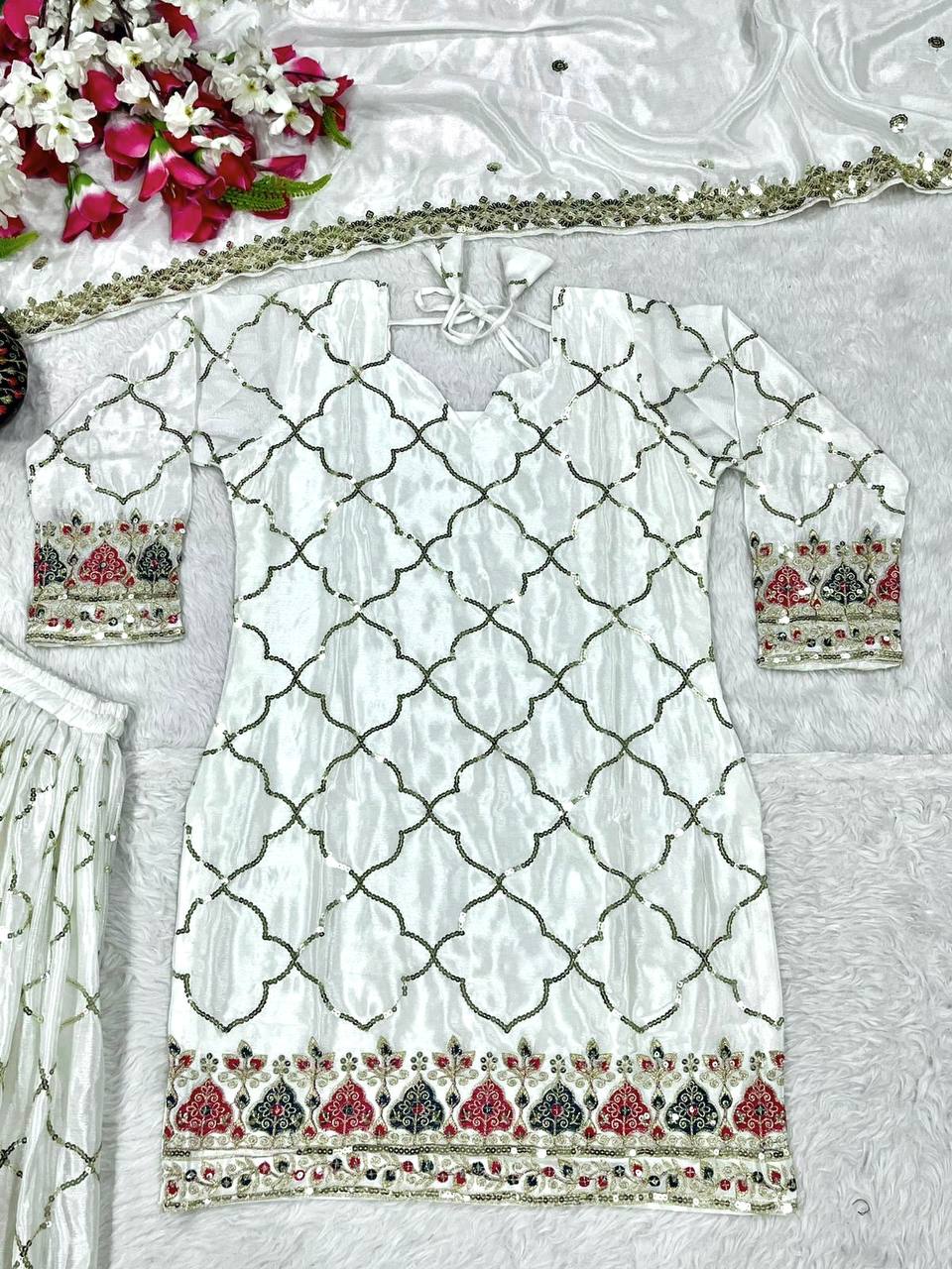 Modern Luxury: Ethereal Olive Lattice Gala Set