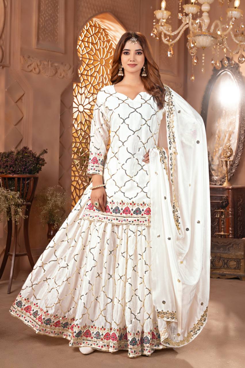 Modern Luxury: Ethereal Olive Lattice Gala Set