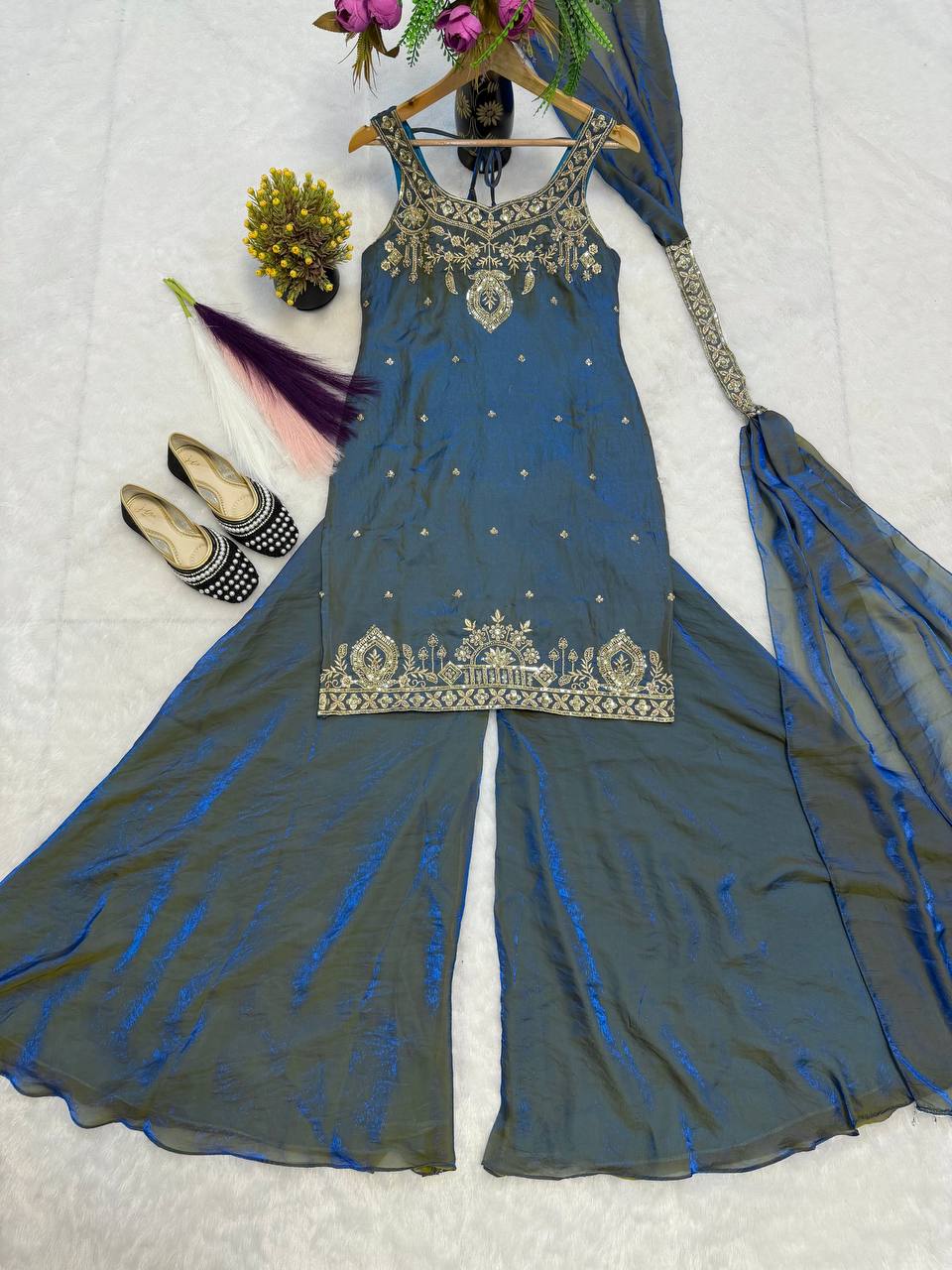 Amethyst Tissue Silk Heritage Sharara