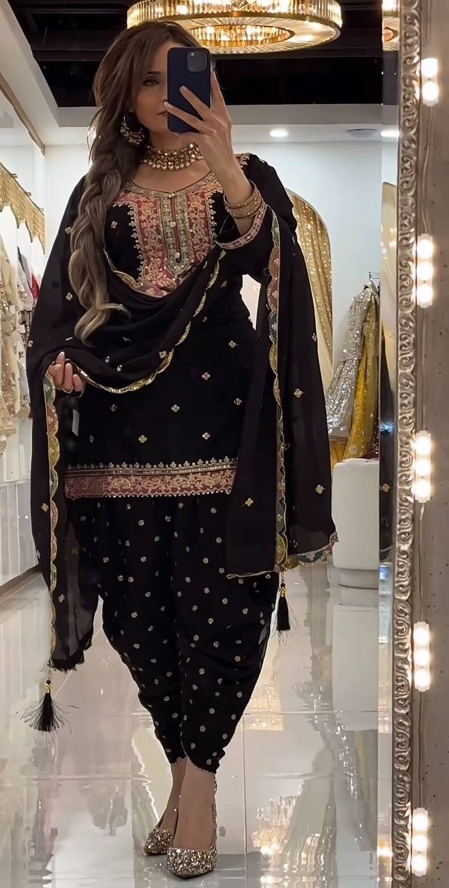 Ethereal Ivory Gilded Dhoti Set