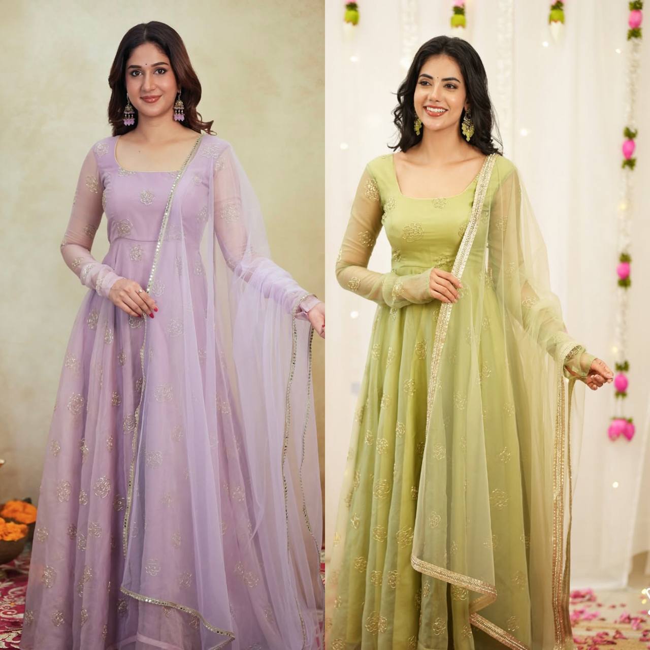 The Ethereal Lavender Gilded A-Line Couture