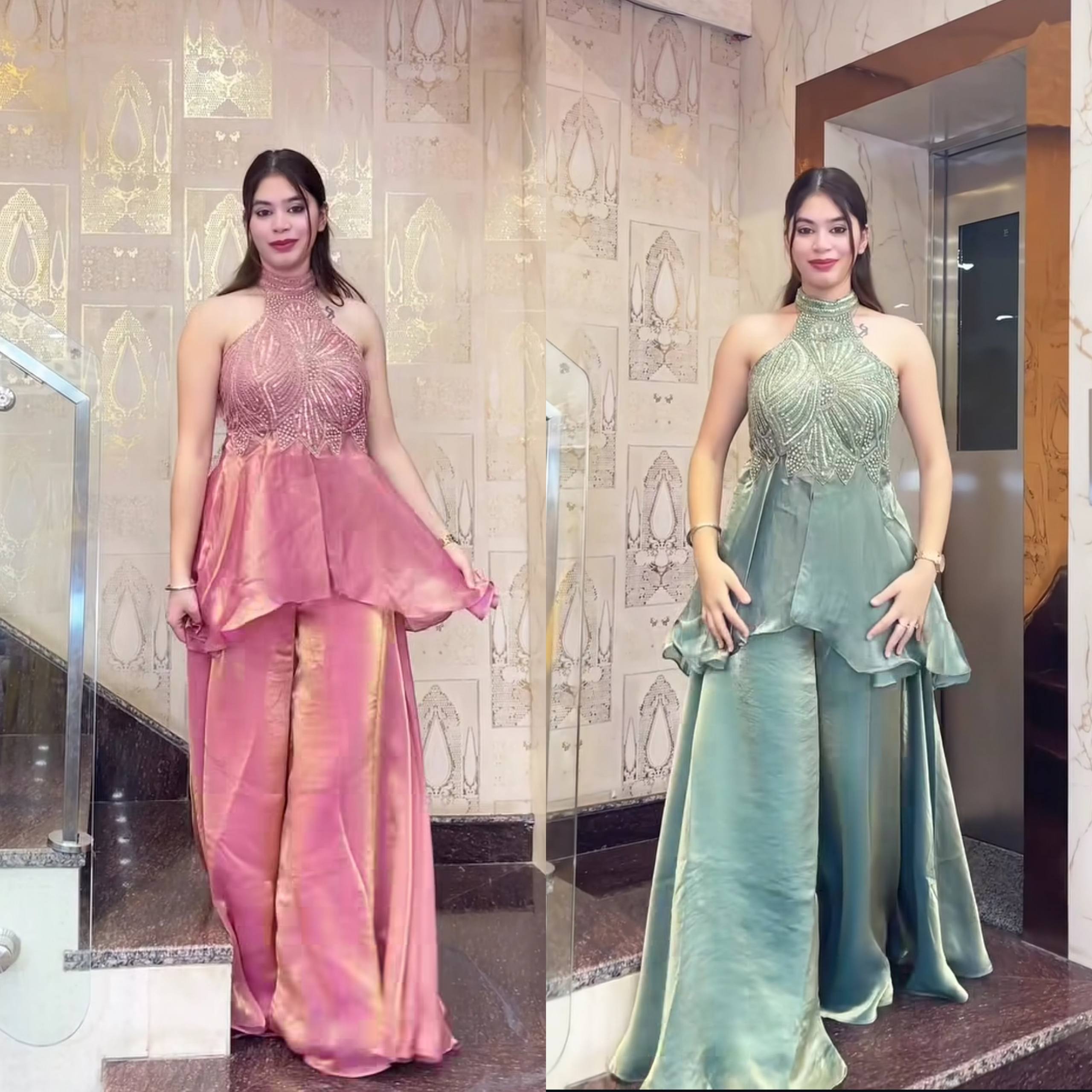 Luminous Blush Halter-Neck Couture